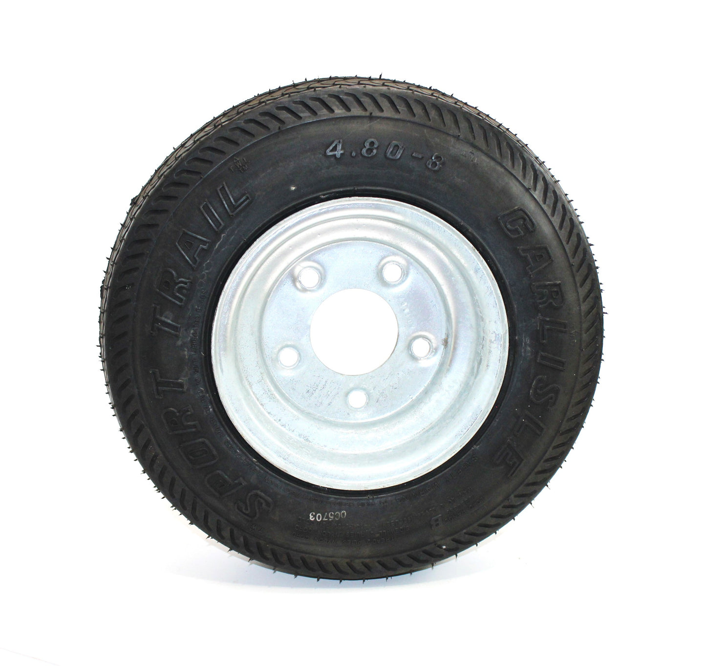 New Carlisle Sport Trail 4.80 - 8 Tire Galvanized 5 Lug Rim Boat Trailer Multi-Use